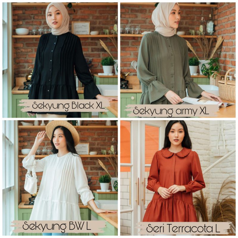 GEULIS SEKYUNG TOP- SERI TOP - DAFFA SHIRT SIZE S MAUVE