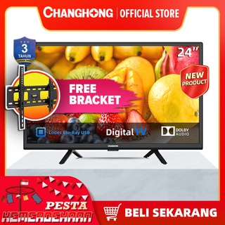 Changhong 24 Inch Digital LED TV (L24G5W) HD TV-HDMI-USB Moive + FREE BRACKET