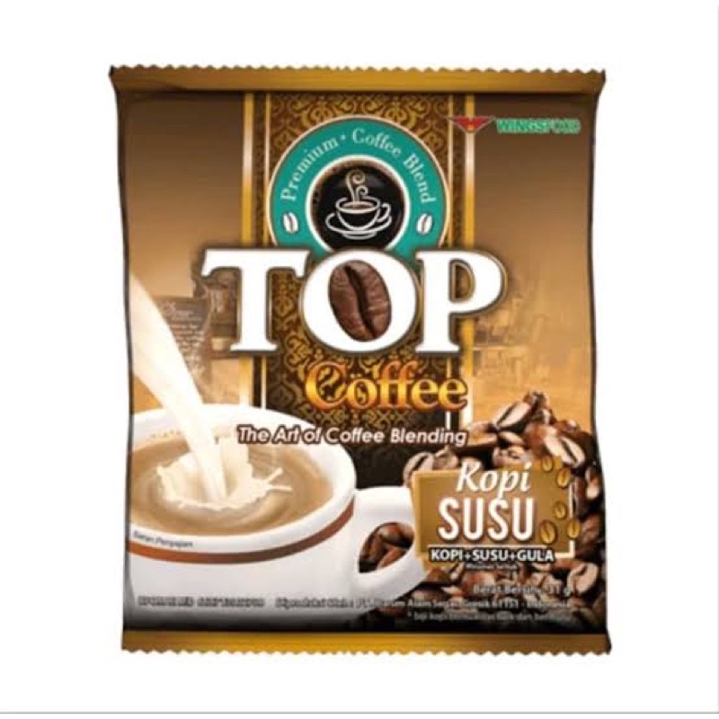 

(12Pcs) Top Coffee Renceng White Coffe, Kental Manis Moka 25gr