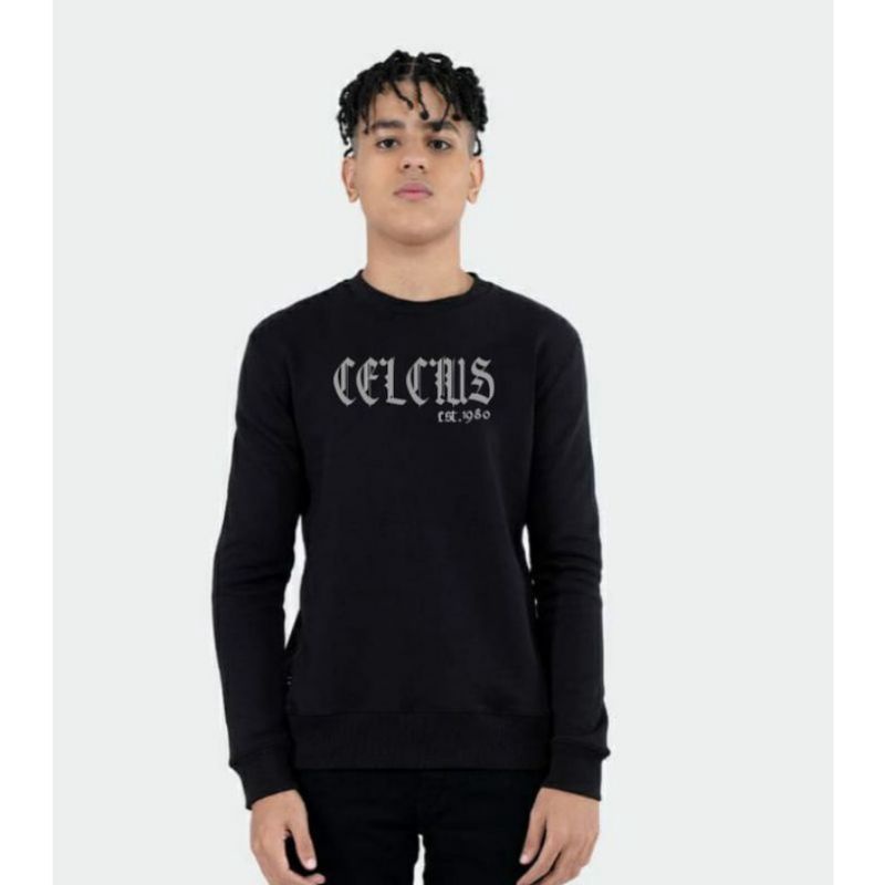 SWEATER CREWNECK CELCIUS HITAM CNR BES SELLER