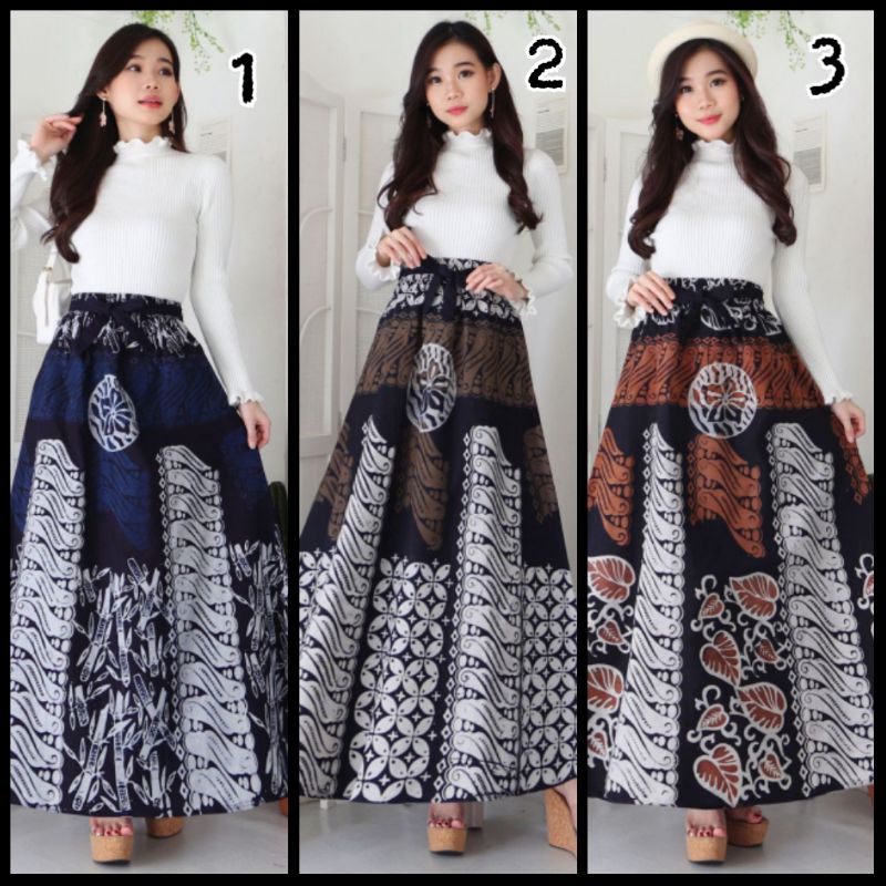 Rok batik cap selir bawahan batik Pekalongan batik doby rok lilit rok tali rok klok payung