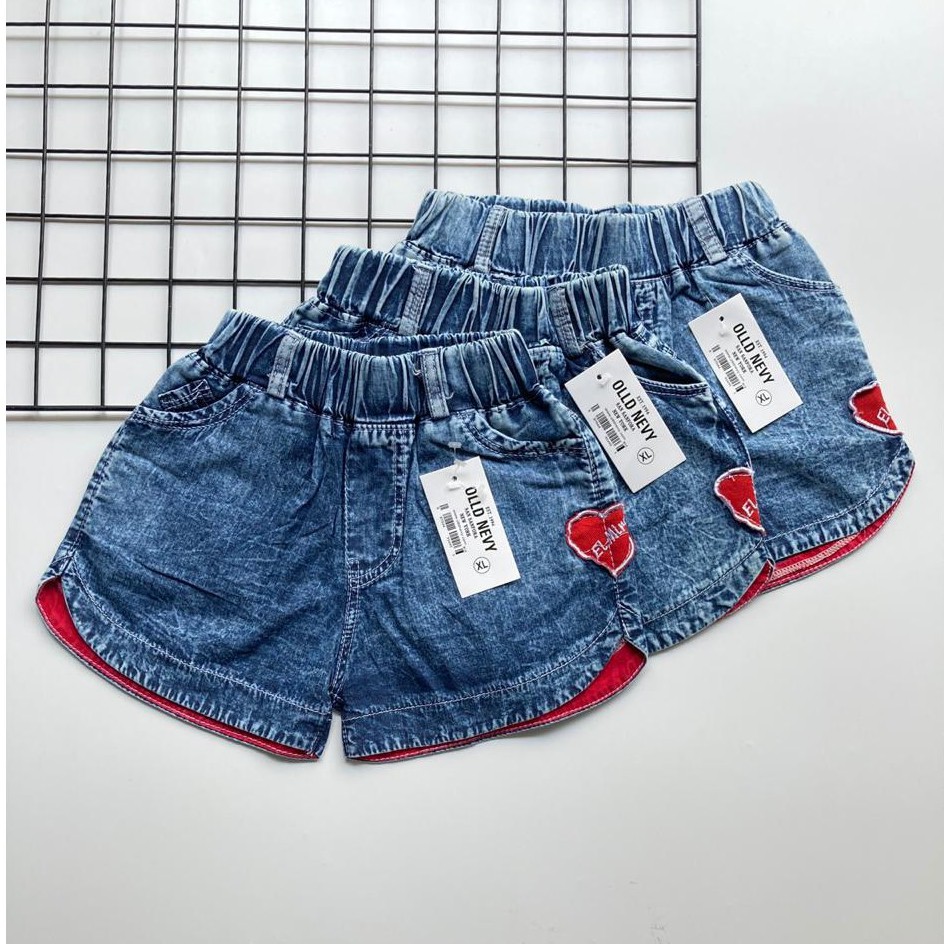 HOTPANTS LOVE STAR SNOW CELANA PENDEK JEANS ANAK 1-3 Th Celana Pendek Anak Jeans