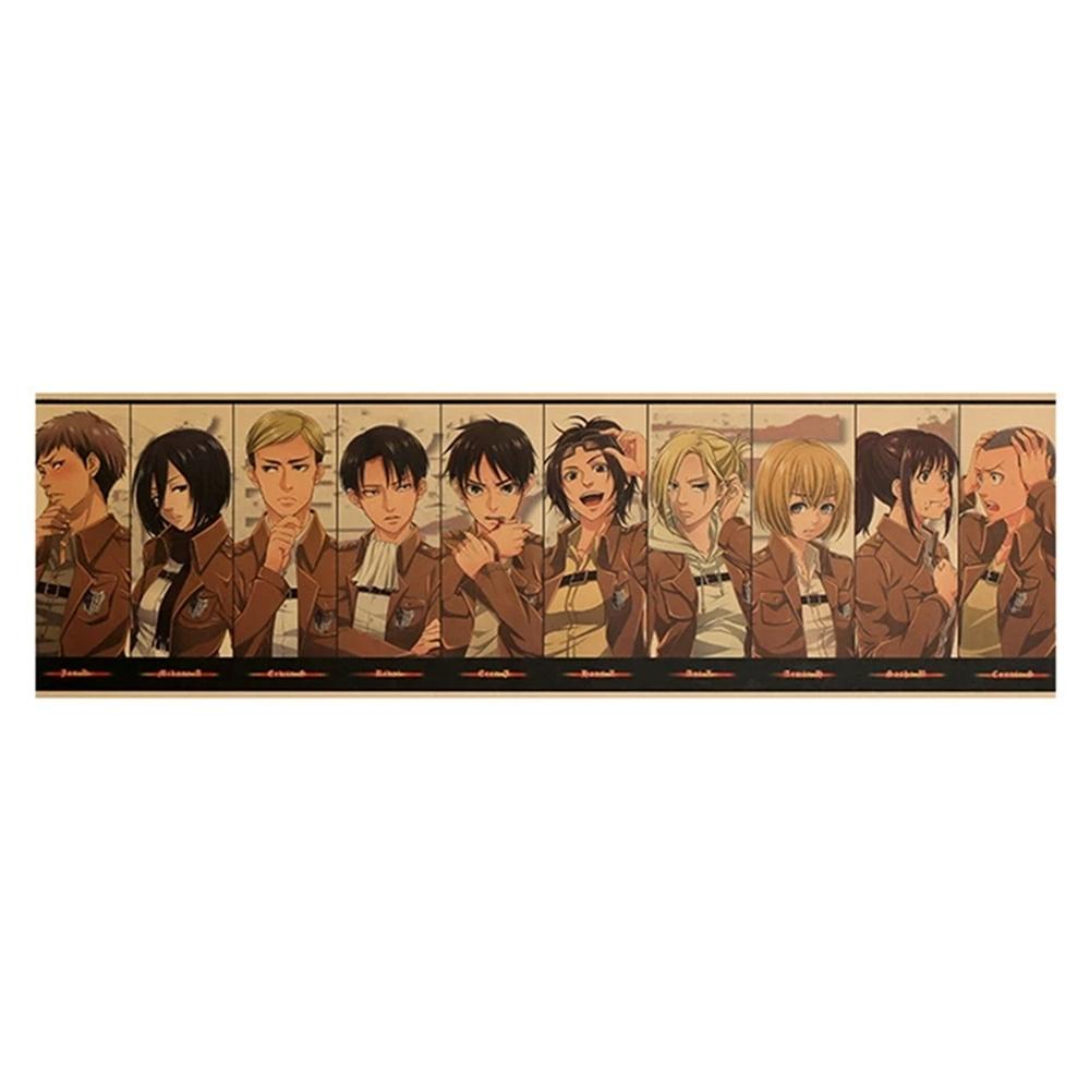 Lanfy Wallpaper Dinding Attack on Titan Koleksi Karakter Vintage Spesial Dekorasi Rumah Karakter Anime Poster Flip Chart