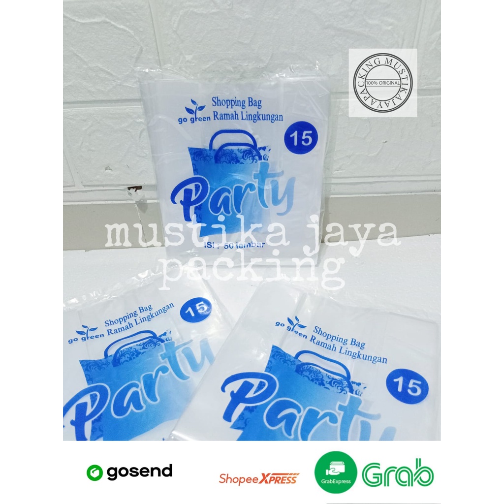 Kantong Kresek Plastik PE Bening ukuran 15 isi 50