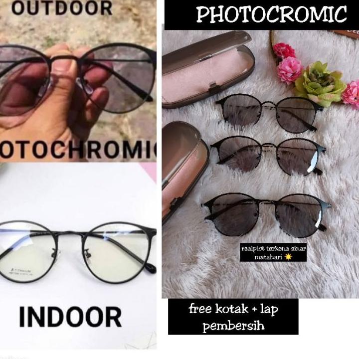 Terbagus.. E ( E15 ) KACAMATA PHOTOCROMIC 3 IN 1 FREE KOTAK GIFT  + LAP KACAMATA TERMURAH
