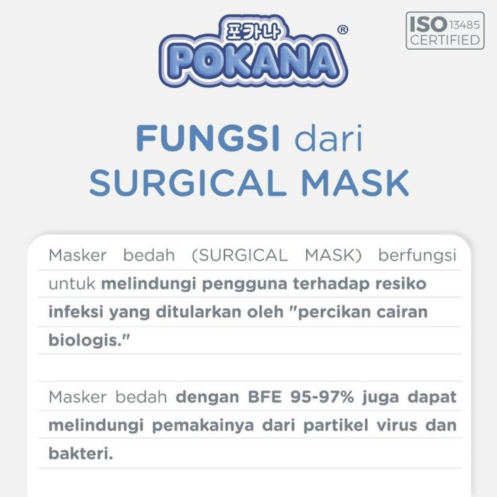 Pokana - Masker Earloop 3 Ply Masker Medis Pokana Masker Karet #98