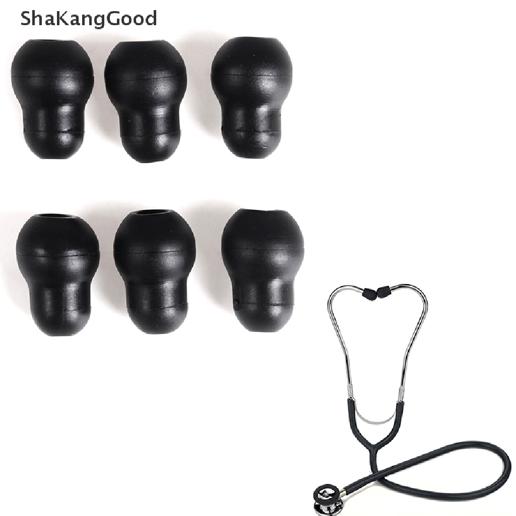 Skid 6Pcs Eartip / Penutup Telinga Bahan Silikon Lembut reusable Untuk Stetoskop littmann