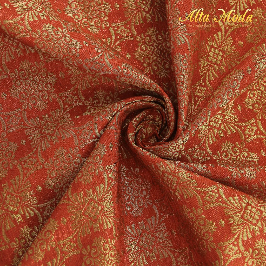 

Alta Moda Songket Motif Palembang Pattern Snow Merah Orens Gold (1M)