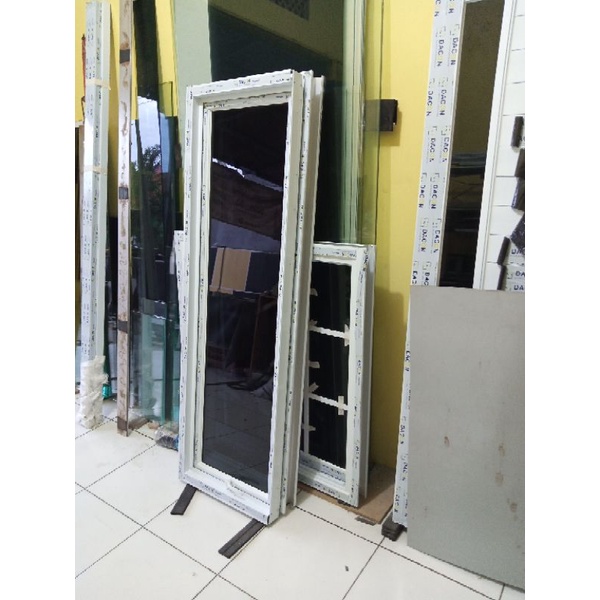 Kusen jendela aluminium 130x70  lengkap tinggal pasang