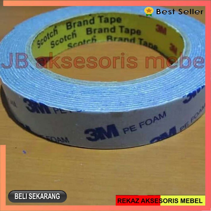 

SOLASI DOUBLE TAPE FOAM 3M / ISOLASI BUSA 3M PANJANG 4-5 METER