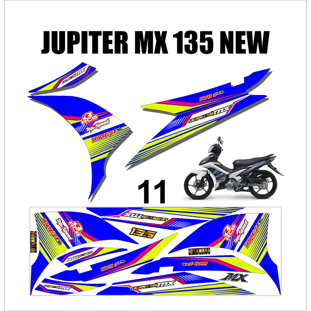 Stiker Sticker Striping Lis Variasi Yamaha Motor MX NEW 135 Keren Murah Desain DS MXN – 11