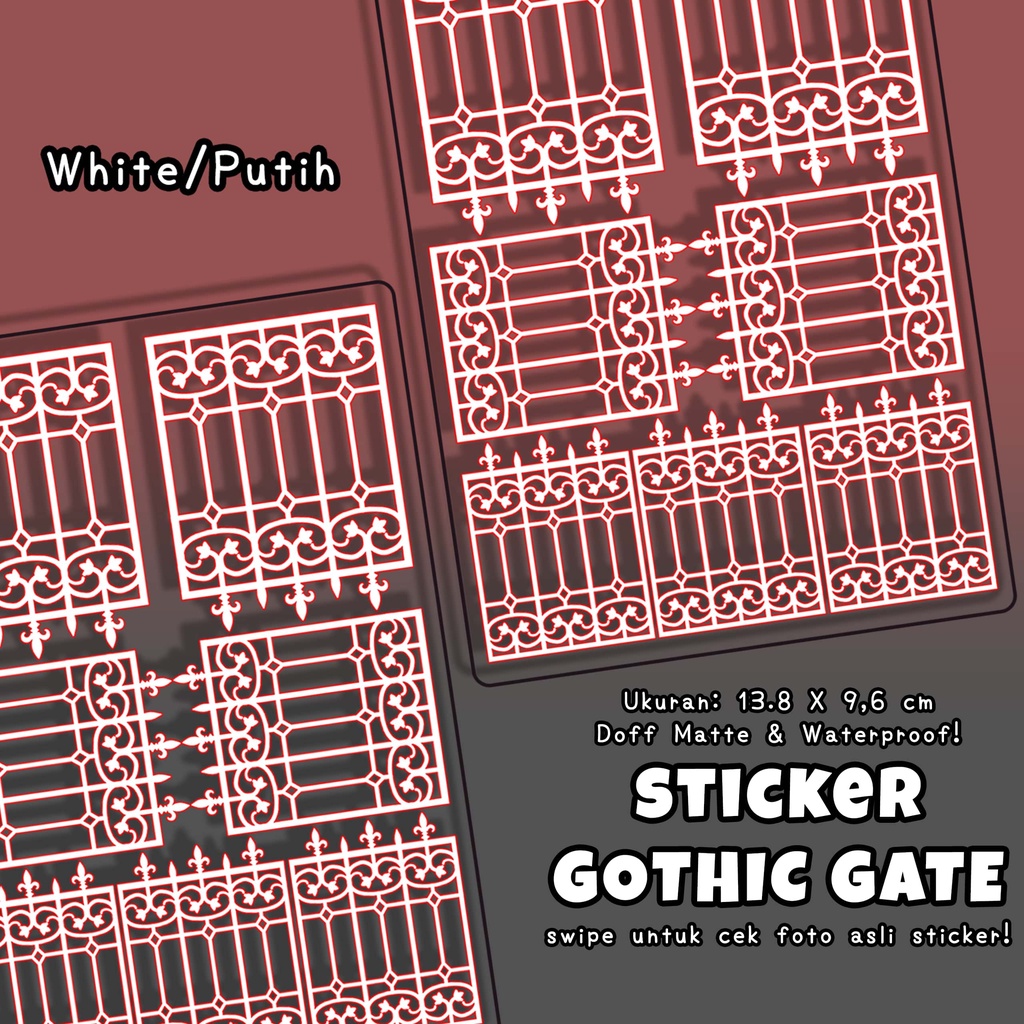 Stiker Dekorasi Deco Photocard / Journal / Polcos Gothic Gate Fence by @peachkiss.xo