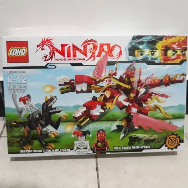  Mainan  Lego  Bricks Ninja Kay Dragon Naga Kepala 2 Dua VS 