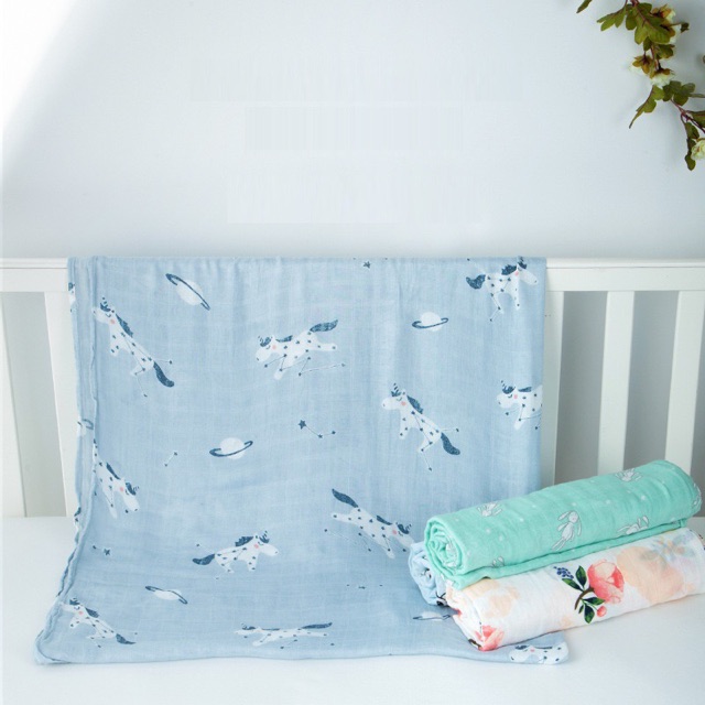 Selimut Bayi Bamboo Fiber Kain Muslin Bedong Bayi Swaddle Baby