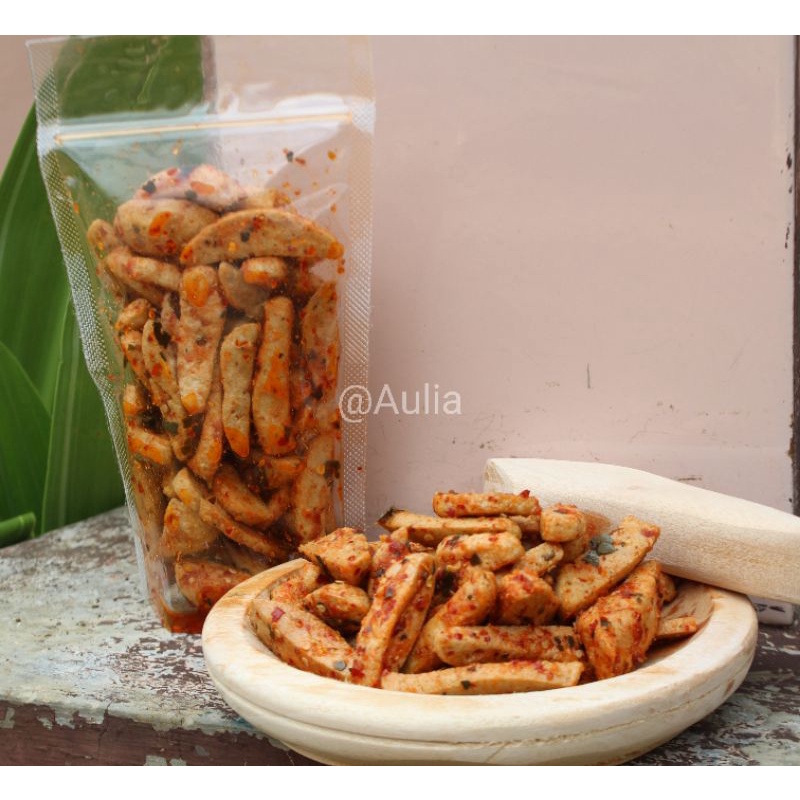 Basreng stik pedas daun jeruk bumbu basah special rasa isi 100gram