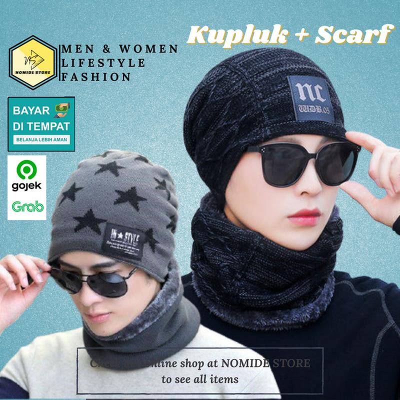 Topi Kupluk Pria Dewasa Rajut Wool Sport R Winter Fashion Beanie Hat Ciput Cowo Cowok Laki Laki Dist