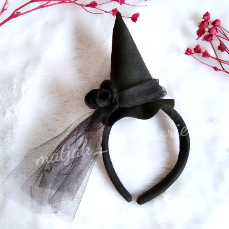 Halloween Bando Topi Penyihir Witch Hat Headband