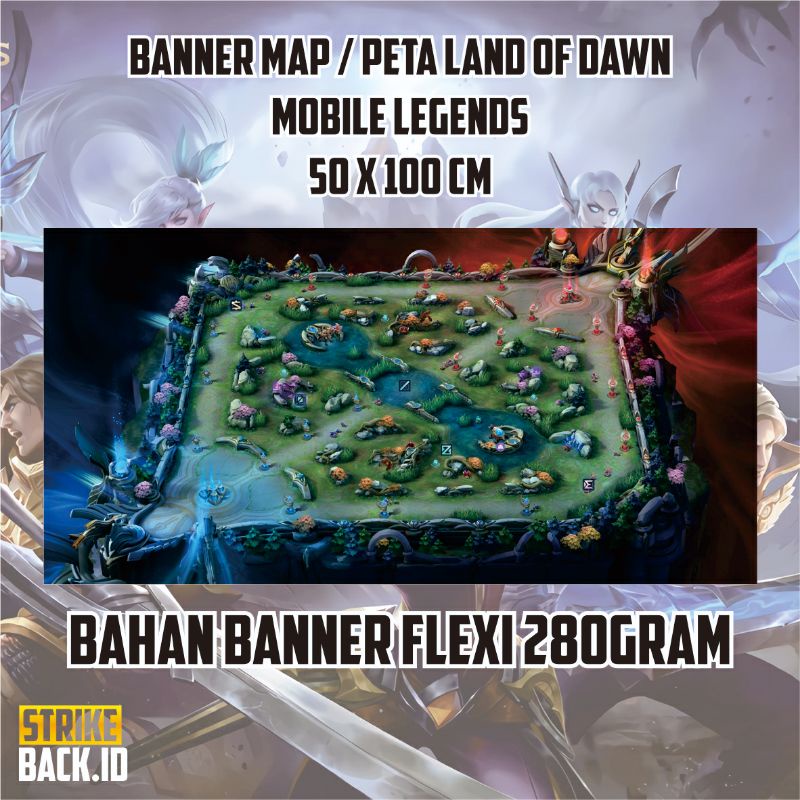 Banner Map Peta Mobile Legends Bang Bang Land Of Dawn HD 50 x 100 cm