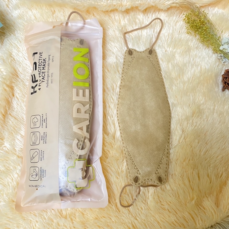 MASKER KOREA KF94 CAREION CREAM NUDE 4PLY PROTECTIVE MASK