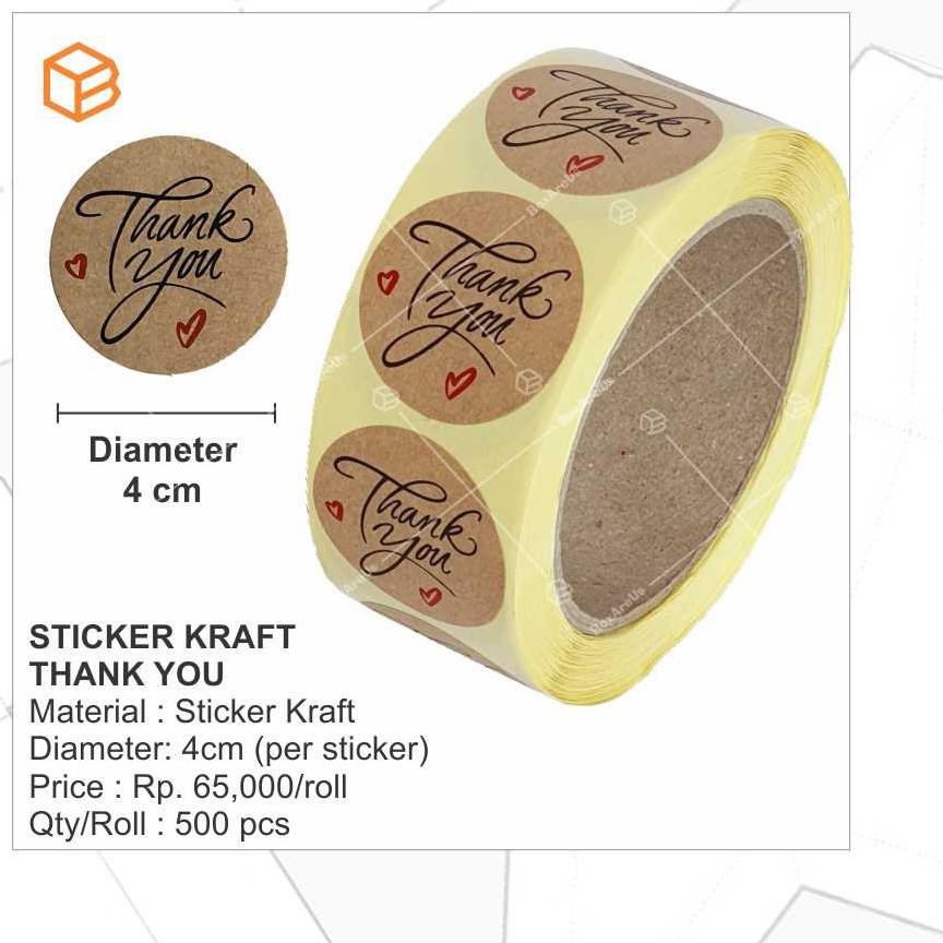 

KLG Stiker Kraft Thank You | Sticker Label Seal Dekor Ready Stock