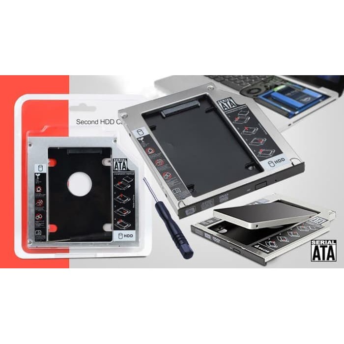 SSD HDD Caddy Slim 9.5mm SATA DVD Slot Hardis