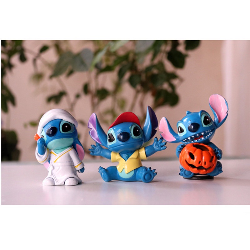 2022 Mainan Action Figure Karakter Anime Disney Lilo &amp; Stitch / Labu / Es Krim Bahan PVC Untuk Anak