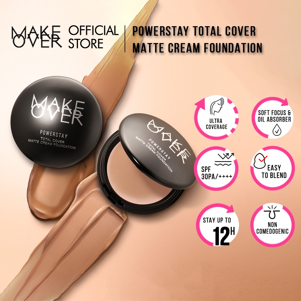 MAKE OVER Powerstay Total Cover Matte Cream Foundation 12 g - Cream Foundation