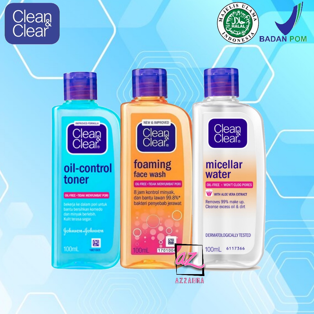 CLEAN &amp; CLEAR Paket Facial Wash &amp; Toner &amp; Micellar - 3pcs