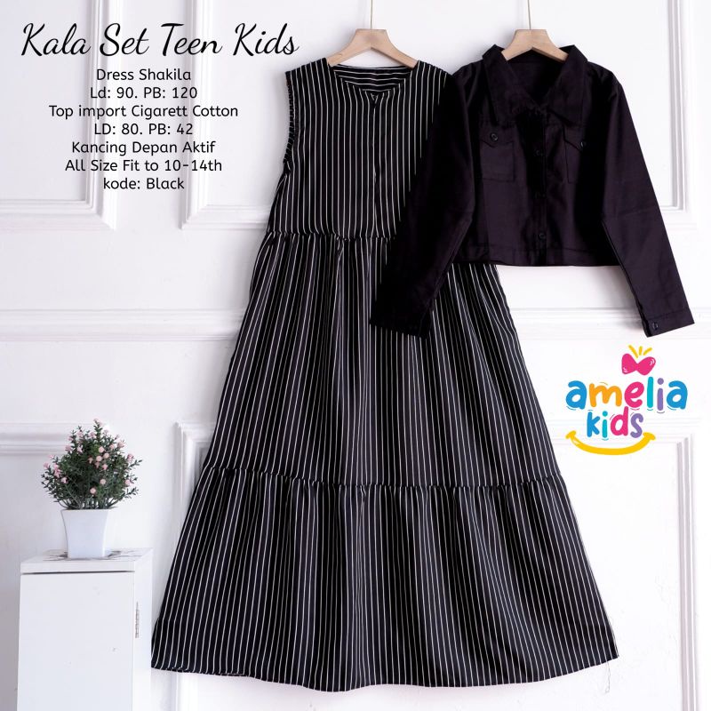 Kala Set Teen Kids By Amelia | Original | Ld 90 | Gamis Set Remaja Umur 10 11 12 13 14 Tahun | Gamis