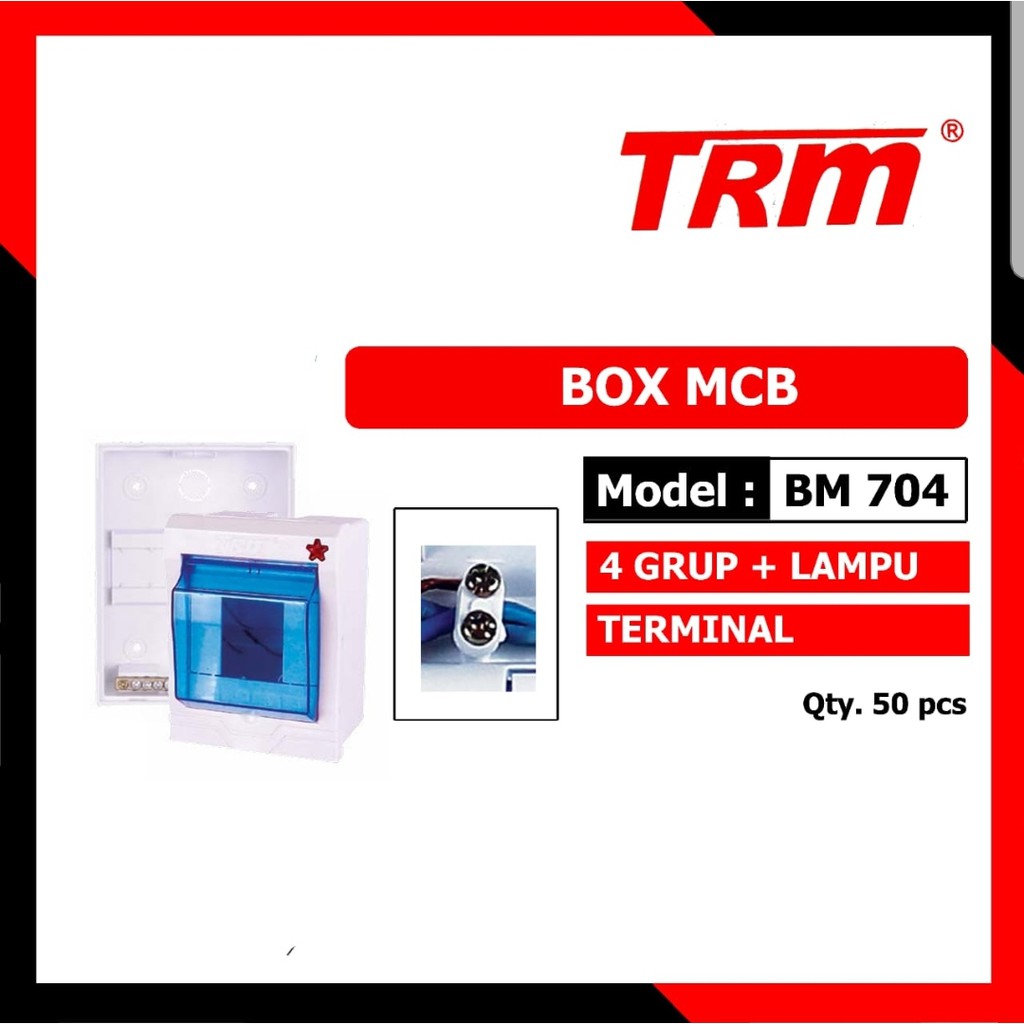 Trm BM-704 Bok Mcb 4 Group + Lampu Terminal Kuningan / Kotak Mcb / Box Mcb