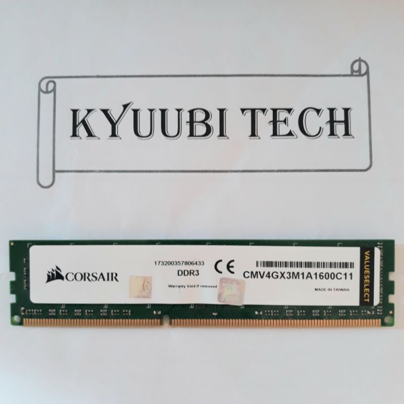 Corsair Value Select Ddr3 4gb PC12800 1600MHz bukan 8gb