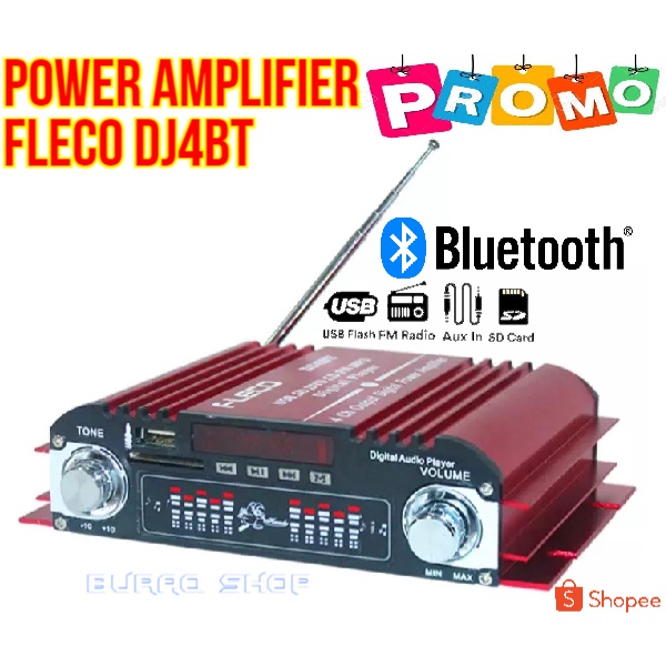 Amplifier FLECO DJ4BT Bluetooth + Mp3 player + FM Radio / Power Amplifier Fleco DJ 4 BT