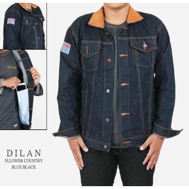 Jaket jeans pria/jaket jeans dilan/jaket pria/jaket/COD BAYAR DI TEMPAT/jaket jeans kancing