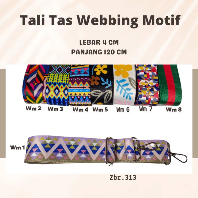 Tali tas(strap) Webbing Motif