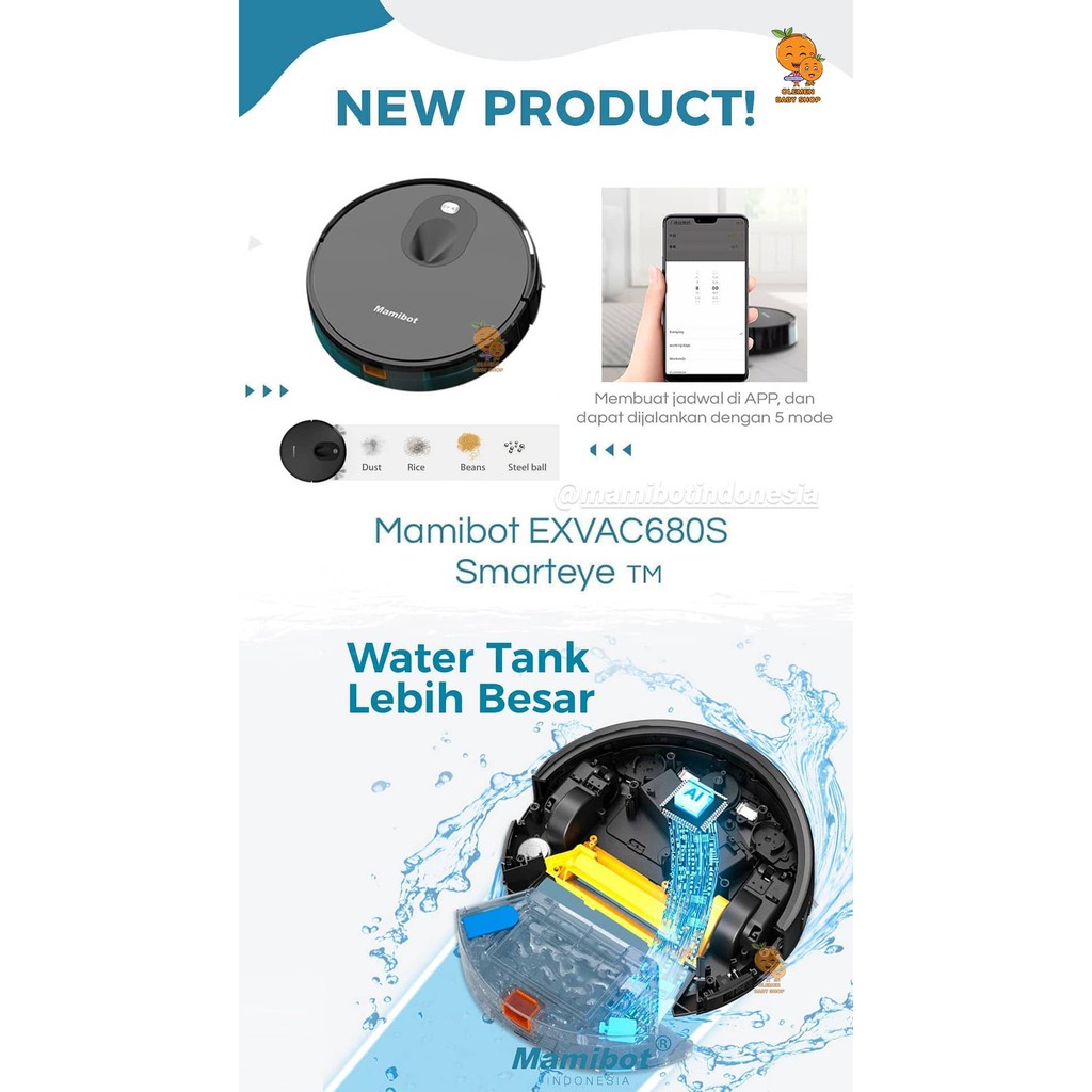 Harga murah -  Mamibot EXVAC680S Smarteye Robot Vacuum Cleaner
