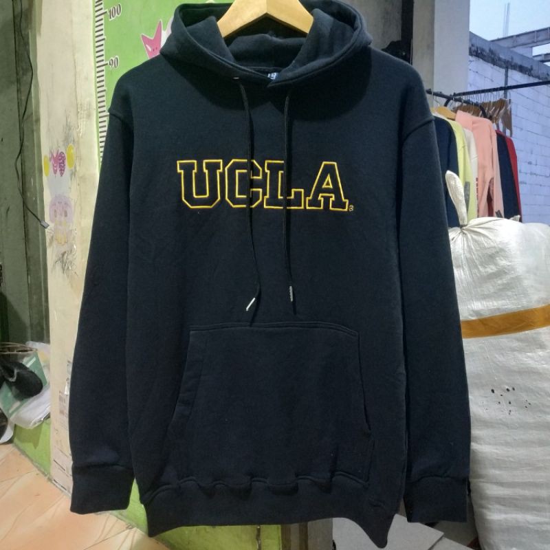 Hoodie Hnm UCLA bordir Navy H&amp;M Pria Wanita Cewek Cowok Full Tag Free Paper Bag