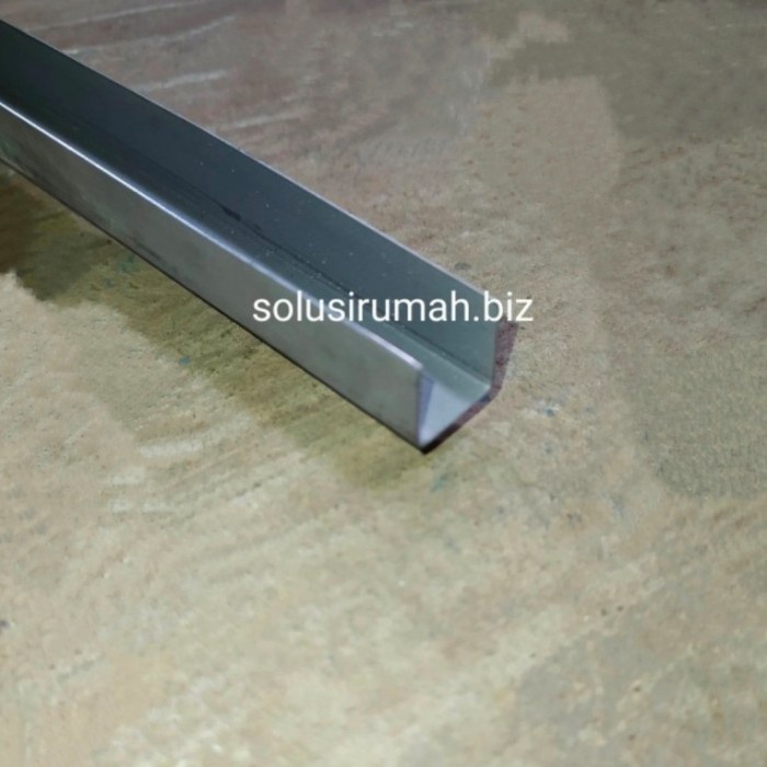 REL U 15MM rail p 1 m lubang kotak 15 mm tebal 1.2mm bukan aluminium