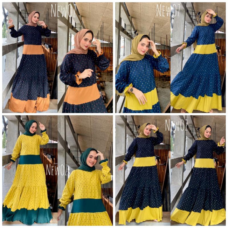 Gamis Maxi Polkadot Polka ZLVE NEW OZ Original