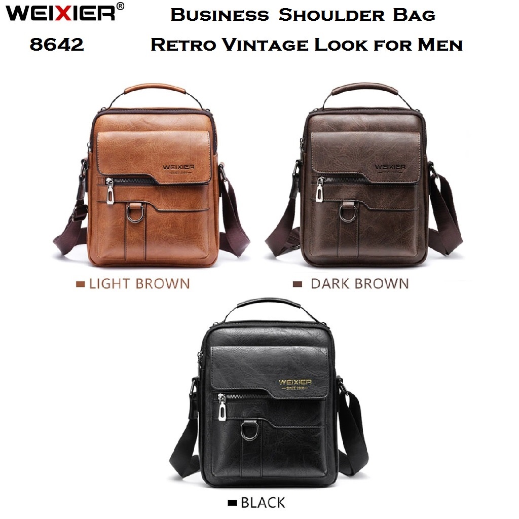 WEIXIER 8642 Tas Selempang Messenger Pria Kulit Premium Anti Air