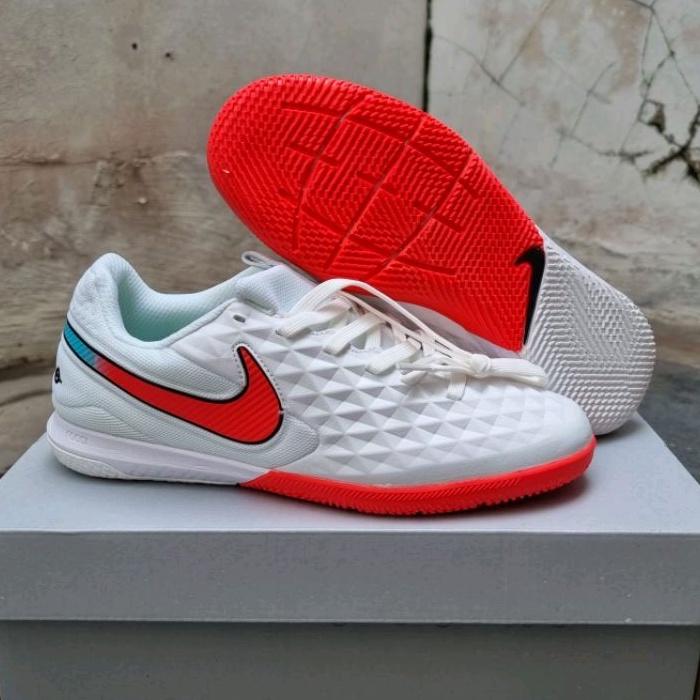 Sepatu Futsal Tiempo Legend8 Pro White Flash Crimson ic-sepatu futsal-futsal