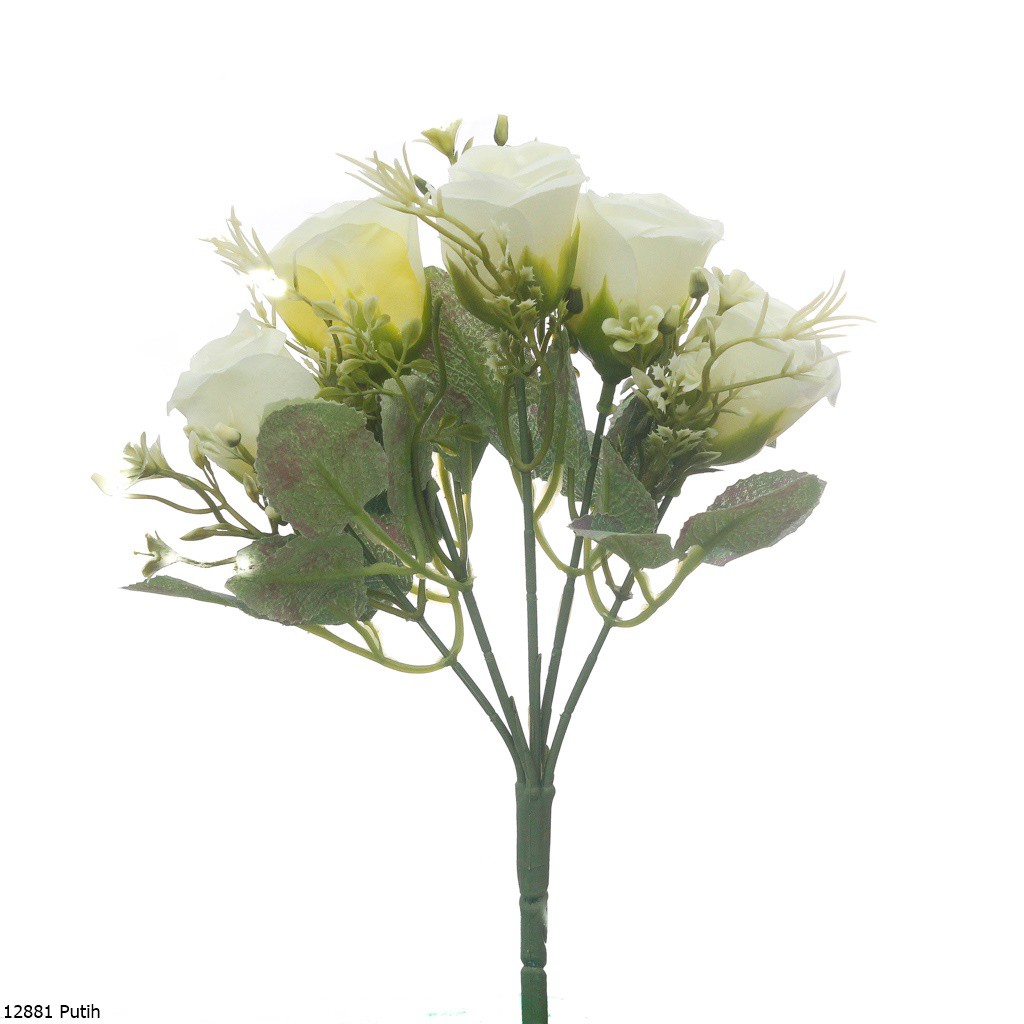 Bunga Plastik Mawar Kuncup 1288-Putih