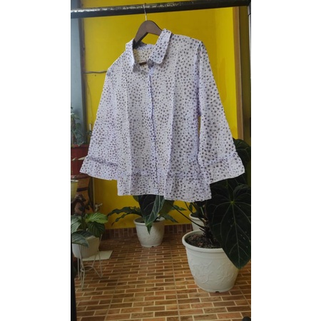 Preloved Blouse Bunga Lilac Size S