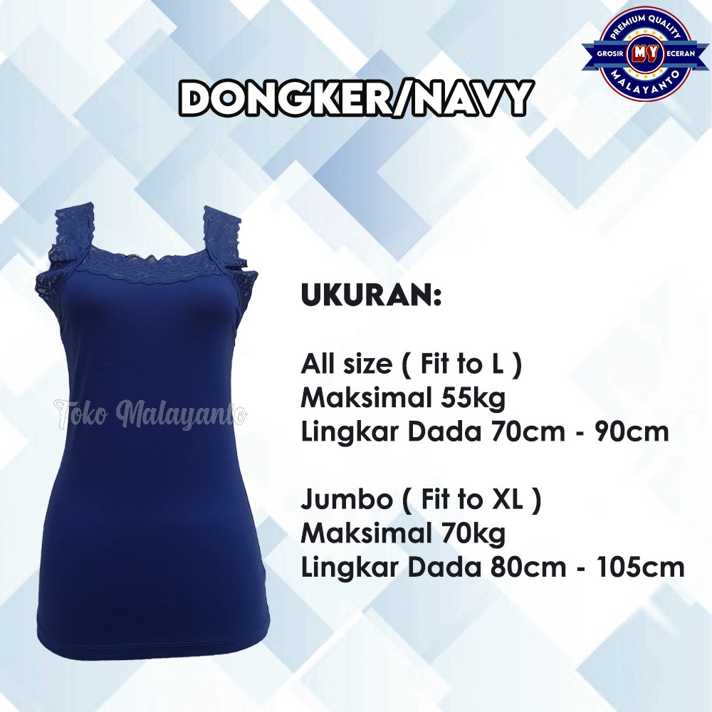 Tanktop Tali Renda Bahan Rayon Super Ukuran All Size dan Jumbo Ready stok!!-3