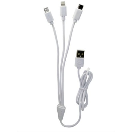 Kabel Data Charger 3in1 1.2M 3.5A Micro USB TYPE C Lightning Cable - Kabel 3 in1 S513