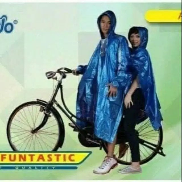 Jas Hujan Ponco Lengan 2 Kepala ELMONDO 708 / Poncho 2 kepala 2 in 1 Funtastic