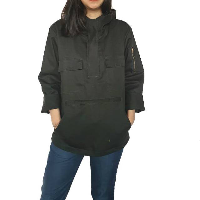 Jaket Anorak Hijau Tua