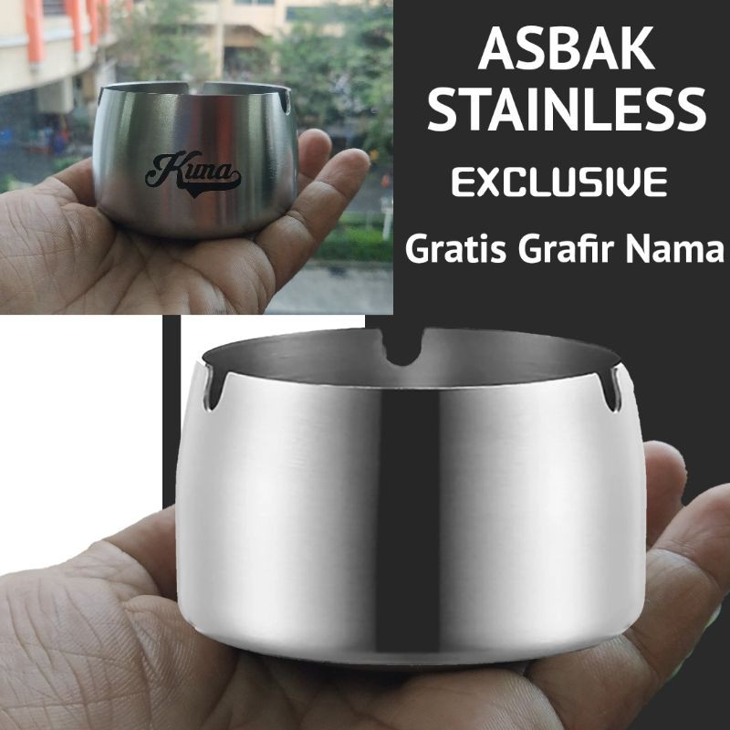 asbak ashtray stainless exclusive gratis Grafir nama