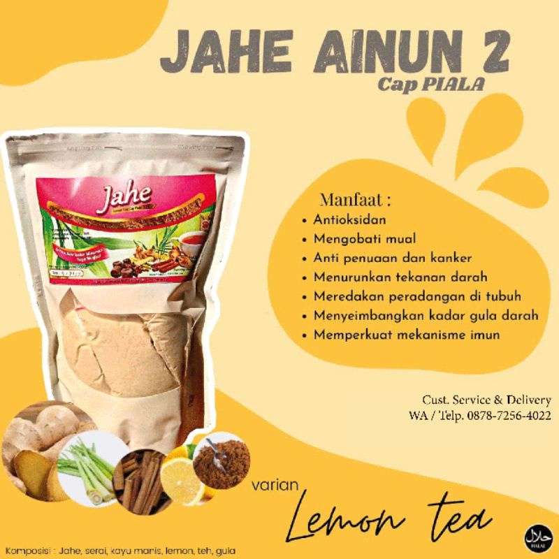 

JAHE AINUN 2 CAP PIALA VARIAN LEMON TEA 250 gram MINUMAN JAHE SERBUK HERBAL