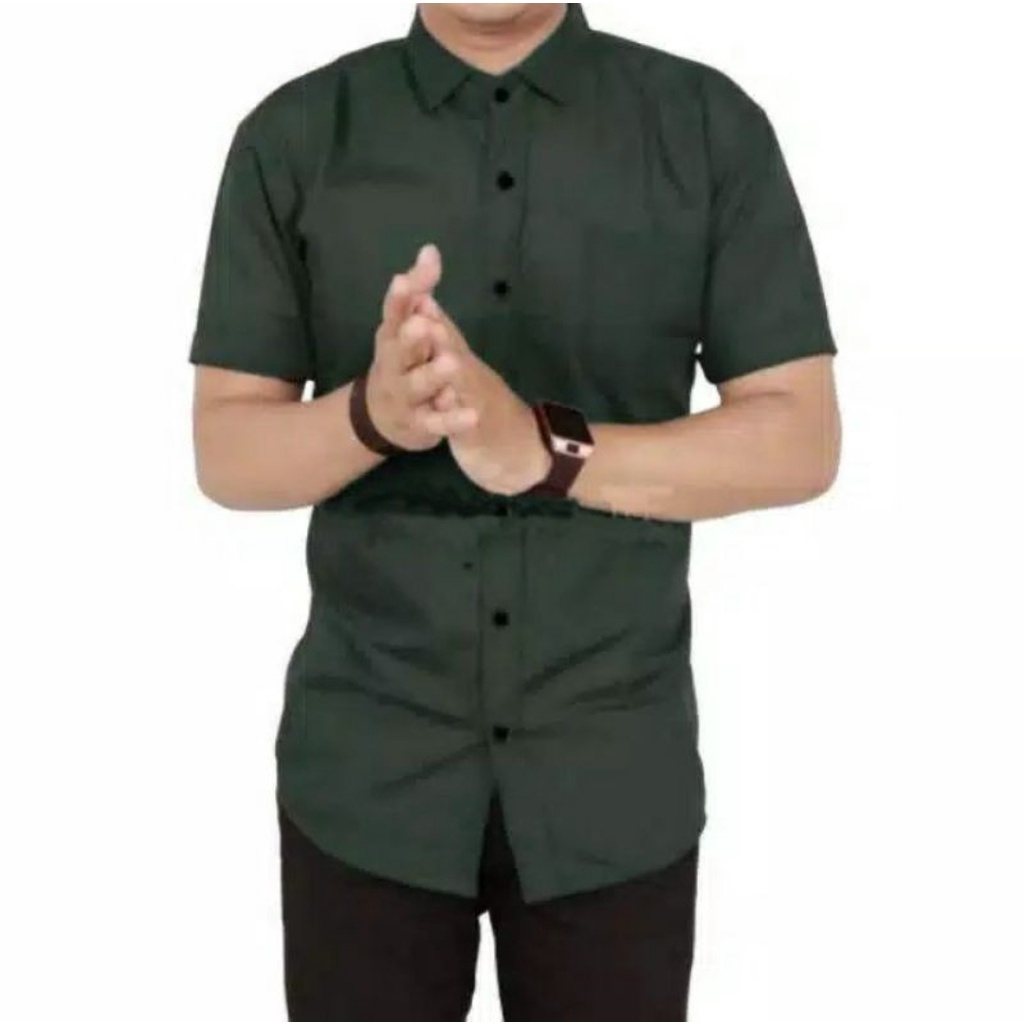 KEMEJA POLOS PRIA MURAH//HEM POLOS LENGAN PENDEK//KEMEJA POLOS KATUN TERMURAH