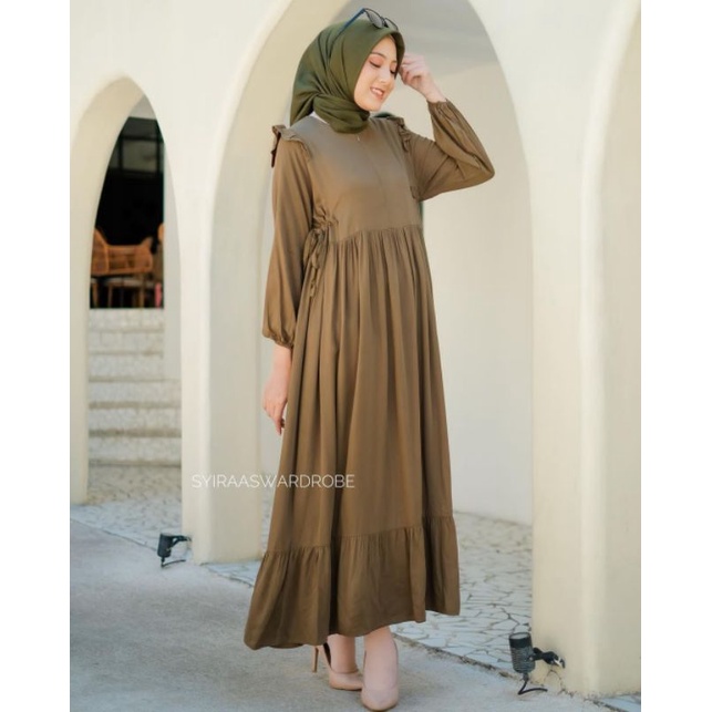 midi dress rayon twill lidya